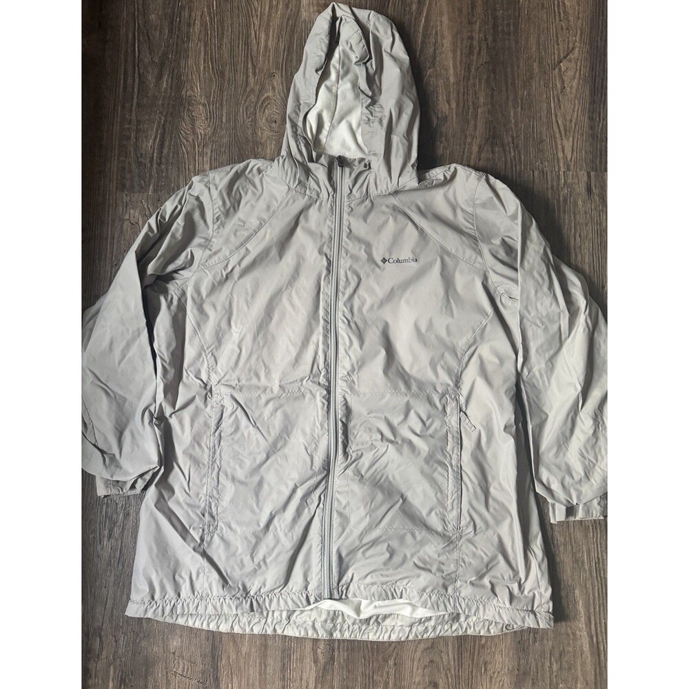 Columbia Jacket Women's Switchback  Full Zip Hooded Rain WW0126 Size 2X Tan